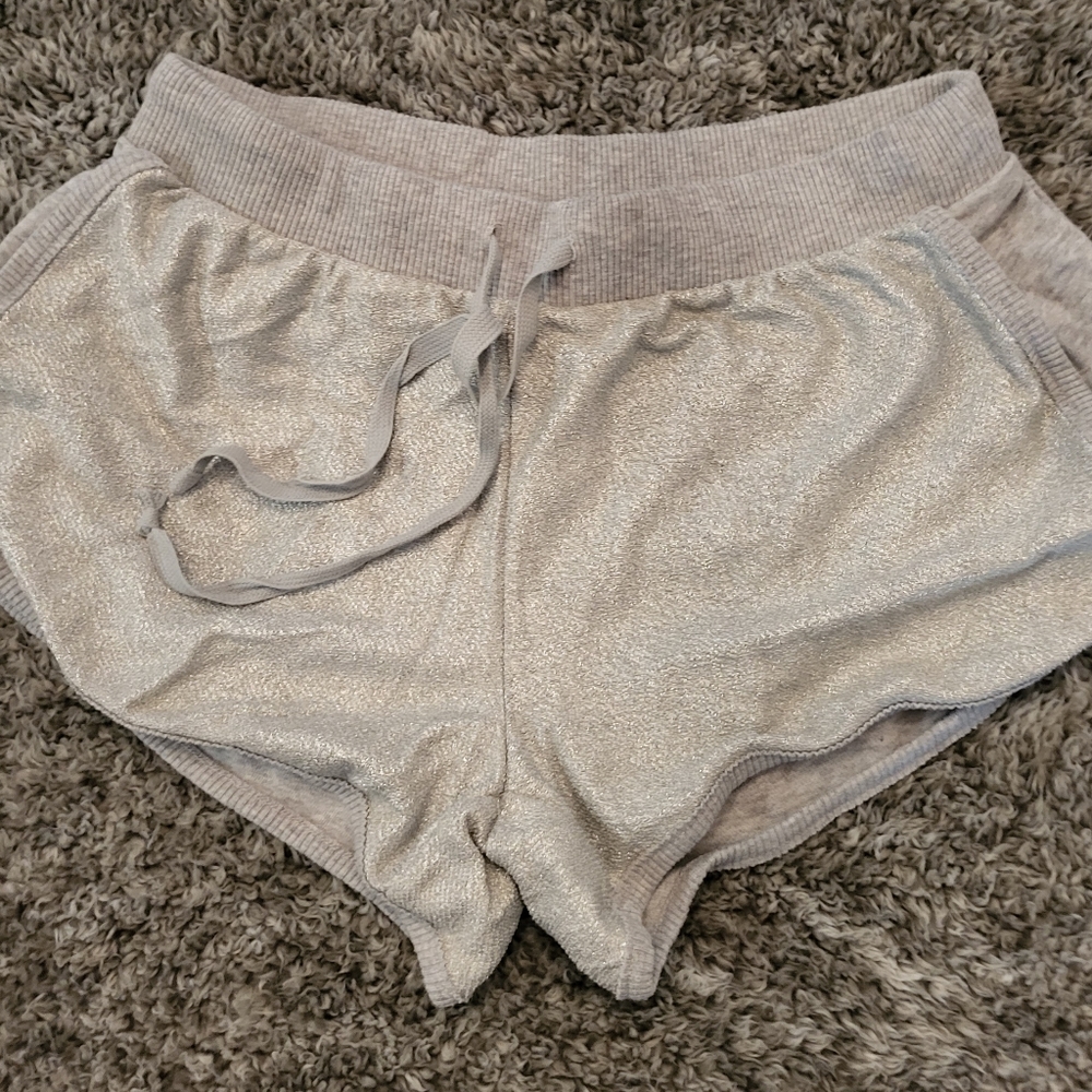 Aerie Silver Shorts W/Drawstring. SzM